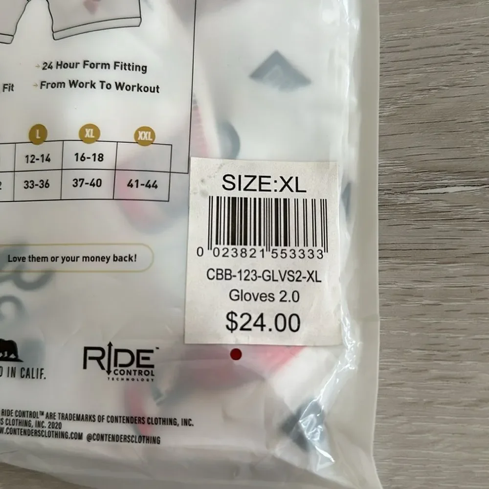 Contender‎ Gloves 2.0 Boxer Briefs white XL NWT IN PACKAGE